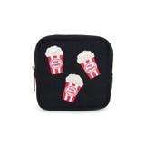 ブラック | ポップコーン刺繍スクエアポーチ | TRYSIL