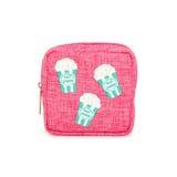 ピンク | ポップコーン刺繍スクエアポーチ | TRYSIL