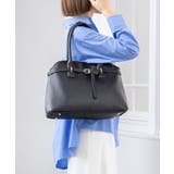 ブラック | 【オールシーズン/A4/通勤通学】ベルトデザイン横型A4トートバッグ | TRYSIL