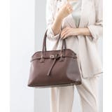 ブラウン | 【オールシーズン/A4/通勤通学】ベルトデザイン横型A4トートバッグ | TRYSIL