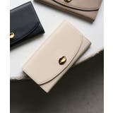 アイボリー | 【本革/収納力/プレゼント】CAMELLIA / 牛革ニュアンスパーツ長財布 | TRYSIL