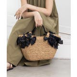 ブラック | 【デイリー/カゴバッグ/ミディアムサイズ】サイドリボンペーパートートバッグ | TRYSIL