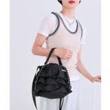 ブラック | 【2way/デイリー/オールシーズン】2wayフリル巾着バッグ | TRYSIL