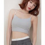 ライトグレー | リブクロップド丈3wayストラップ《BRAmone Basic Natural》 | tu-hacci 