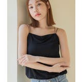 ブラック | 細ストラップ ブラトップ《BRAmone Fashion Glamorous》 | tu-hacci