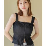 ブラックデニム | ジップデニムカップ付きビスチェ《BRAmone Fashion Glamorou… | tu-hacci