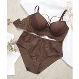 ブラウン | ブラジャー ショーツセット 《ジェルムレースモールドカップブラ＆ショーツ》4co… | tu-hacci 