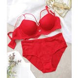 レッド | ブラジャー ショーツセット 《ジェルムレースモールドカップブラ＆ショーツ》4co… | tu-hacci 