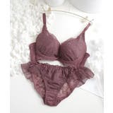 プラム/Bタイプ(バックレースショーツ) | 痛くない脇高谷間ブラ&ショーツ～Leeneシリーズ～ フルールシャワーカシュクー… | tu-hacci 