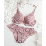 スモークピンク/Bタイプ(バックレースショーツ) | 痛くない脇高谷間ブラ&ショーツ～Leeneシリーズ～ フルールシャワーカシュクー… | tu-hacci 