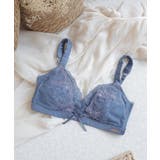 グレイッシュブルー | フルールシャワーカシュクールノンワイヤーブラレット リフトアップ 美胸 | tu-hacci