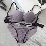 パープル | バックストリング Wワイヤーブラ&ショーツセクシー 下着 | tu-hacci