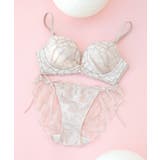 ピンクベージュ/Bタイプ | 《ぷにぷにブラ》リボンレースブラ＆ショーツ【グラマーサイズ】 | tu-hacci 