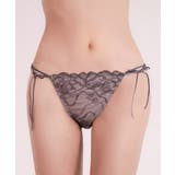 チャコールグレー | 《ぷにぷにブラ》リボンレース レースバックショーツ | tu-hacci 