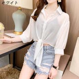 ホワイト | シャツ ブラウス カットソー 七分袖 トップス シンプル レディース | TwoGates 
