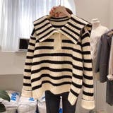 ニット セーター トップス 長袖 ボーダー カジュアル レディース | TwoGates  | 詳細画像3 