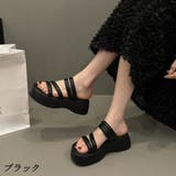 ブラック | 厚底サンダル サンダル 靴 シューズ カジュアル レディース | TwoGates