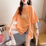 オレンジ | カットソー Tシャツ 半袖 トップス ビッグシルエット レディース | TwoGates