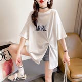 ホワイト | カットソー Tシャツ 半袖 トップス ビッグシルエット レディース | TwoGates