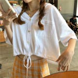 パーカー ショートトップス 半袖 カジュアル フード付 レディース | TwoGates  | 詳細画像3 