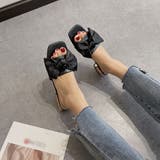 ブラック | ミュール サンダル 靴 シューズ ぺたんこ レディース | TwoGates 