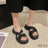 ブラック | 厚底サンダル サンダル 靴 シューズ シンプル レディース | TwoGates
