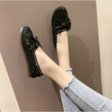 ブラック | フラットシューズ 靴 シューズ ぺたんこ レース レディース | TwoGates 
