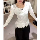 フリル長袖ドット柄Tシャツ | Ulysses | 詳細画像7 
