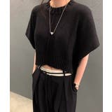 ブラック | ニット半袖トップス | Ulysses