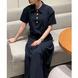 ネイビー | 襟付き半袖トップススカートセットアップ | Ulysses