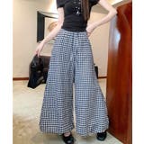 ブラック | リボンドローストリングハイウエストワイドパンツ | Ulysses
