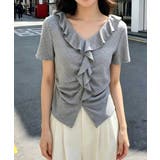グレー | フリル半袖Tシャツ | Ulysses