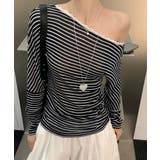 オフショルダーボーダー柄Tシャツ | Ulysses | 詳細画像5 