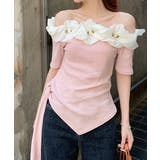 ピンク | イレギュラーボートネックTシャツ | Ulysses