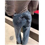 取り外し可能リボンタイラインストーンデニムワイドパンツ | Ulysses | 詳細画像2 