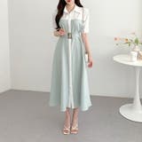 ライトグリーン | 配色シャツワンピース | Ulysses