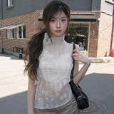シアー+ハイネック+ノースリーブ+トップス | Ulysses | 詳細画像1