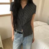ブラック | 襟付きチェック柄シャツ | Ulysses