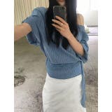 ブルー | オフショルダーチェック柄トップス | Ulysses