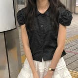 ブラック | 襟付きドット柄シャツ | Ulysses