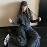 ダークグレー | ジップ付きトップスワイドパンツトレーナーセットアップ | Ulysses