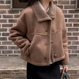 ダークブラウン | フェイクムートンボアブルゾン ジャケット ショート丈 | Ulysses