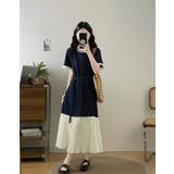 ベルト付き半袖ロングクルーネックデニムワンピース | Ulysses | 詳細画像1 