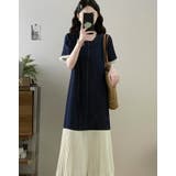 ベルト付き半袖ロングクルーネックデニムワンピース | Ulysses | 詳細画像9 