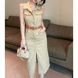 スリットポケット袖なし襟付きデニムワンピース | Ulysses | 詳細画像5 