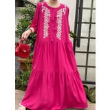 刺繍ベルト付き半袖ノーカラーリラックスワンピース | Ulysses | 詳細画像4