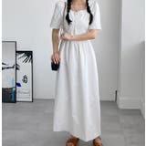 ホワイト | 半袖スクエアネックラインワンピース | Ulysses