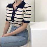パッチワーク半袖襟付きセーター | Ulysses | 詳細画像8