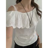 レースパッチワークオフショルダーTシャツ | Ulysses | 詳細画像8