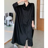 ブラック | 長袖リラックスシャツワンピース | Ulysses